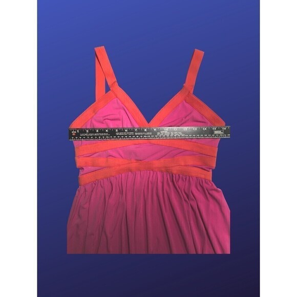 Sophia VERGARA Empire Waist Grecian Style MAXI Dress, HOT ROD PINK, Size M, NWOT - Picture 4 of 7